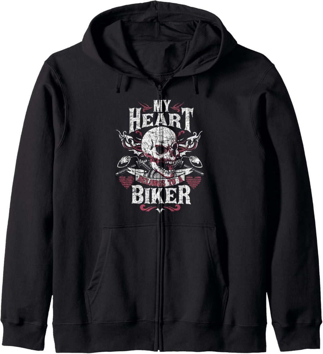 Biker Gear Motorrad Geschenke Frau Freundin Mein Herz Kapuzenjacke