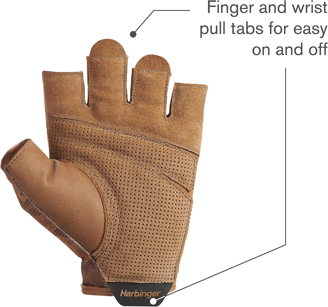 Harbinger Pro Gloves, Lightweight and Flexible Gloves with Enhanced Breathability for Moderate Lifti