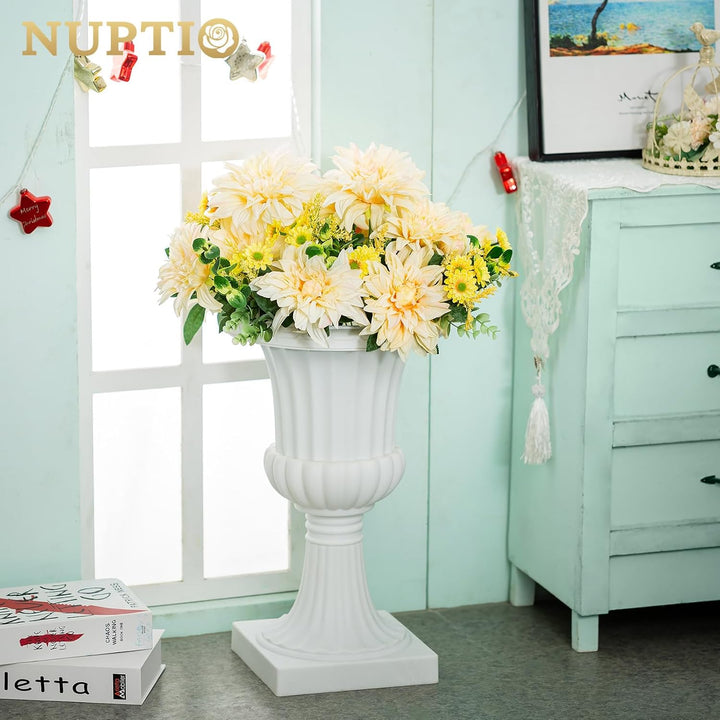 NUPTIO 2 Stück Blumenschale Pflanzschale Blumenkübel, Dekorative Urne aus Kunststoff mit Einer Höhe