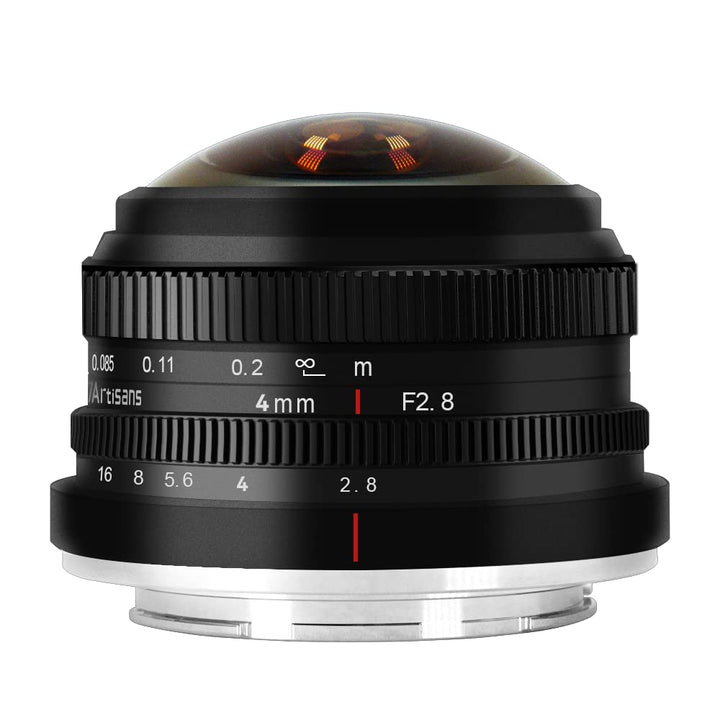 7artisans 4mm F2.8 kreisförmiges Fisheye-Objektiv, 225 ° Ultraweitwinkel, kompatibel mit APS-C Sony