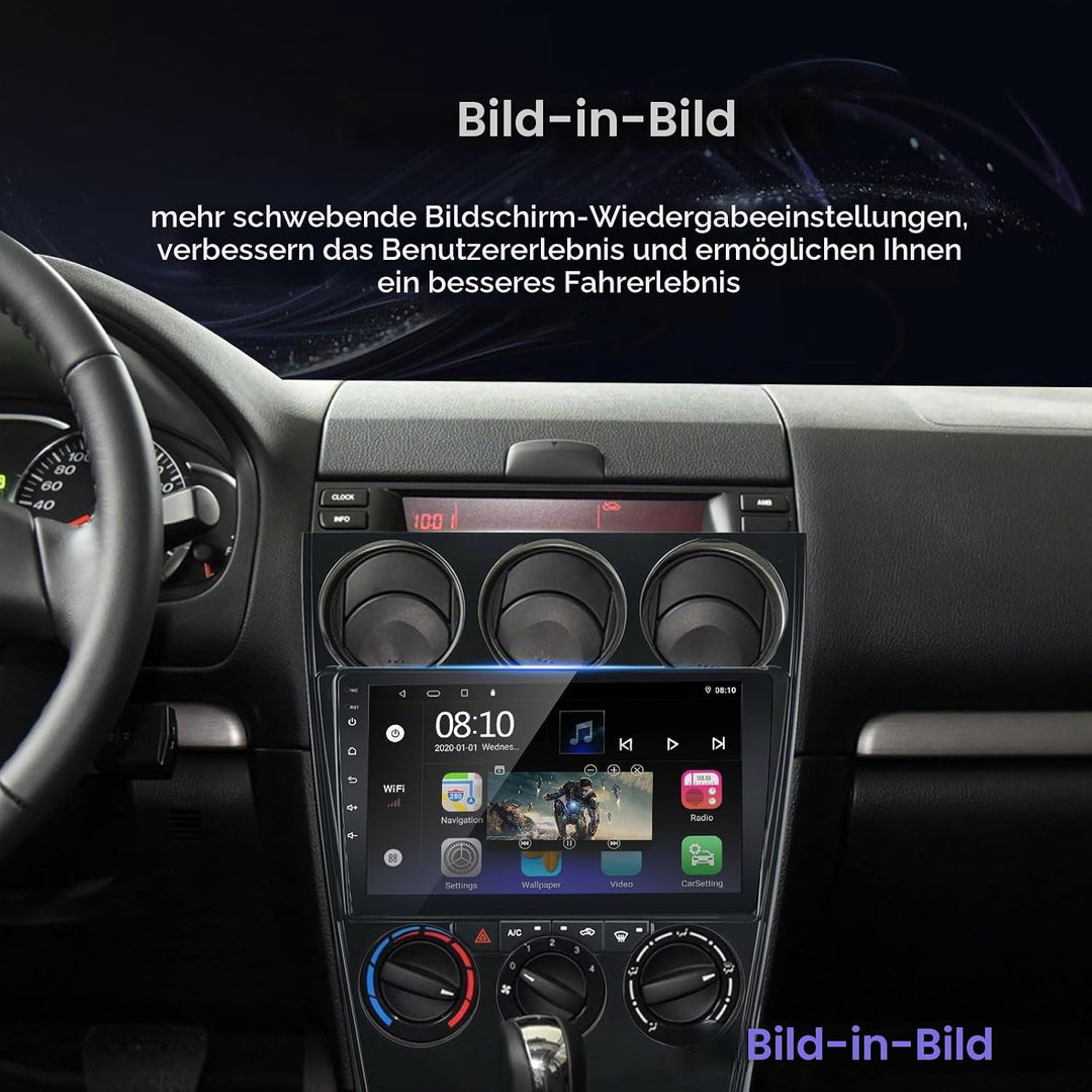 EZoneTronics Android 11 Autoradio Stereo für Mazda 6 Atenza 2002-2014 9 Zoll Touchscreen GPS Navigat