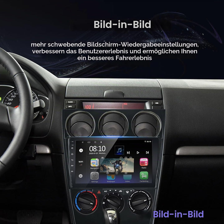 EZoneTronics Android 11 Autoradio Stereo für Mazda 6 Atenza 2002-2014 9 Zoll Touchscreen GPS Navigat