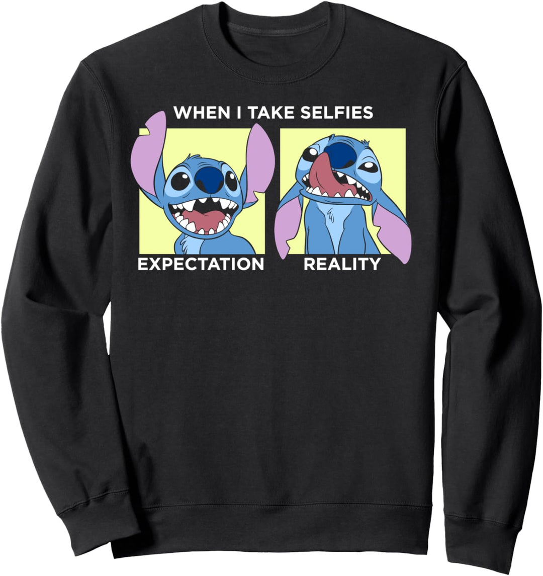 Disney Lilo & Stitch When I Take Selfies Expectation Reality Sweatshirt