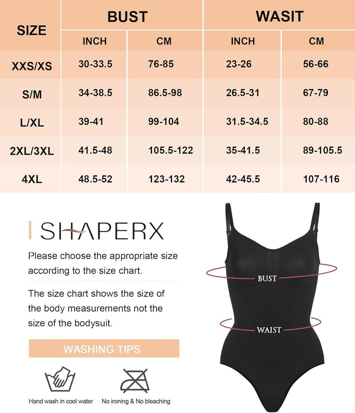 SHAPERX Shapewear Damen Bauchweg Bodysuit Formender Body Shaper Sculpting Tanga mit Verstellbarer Sc