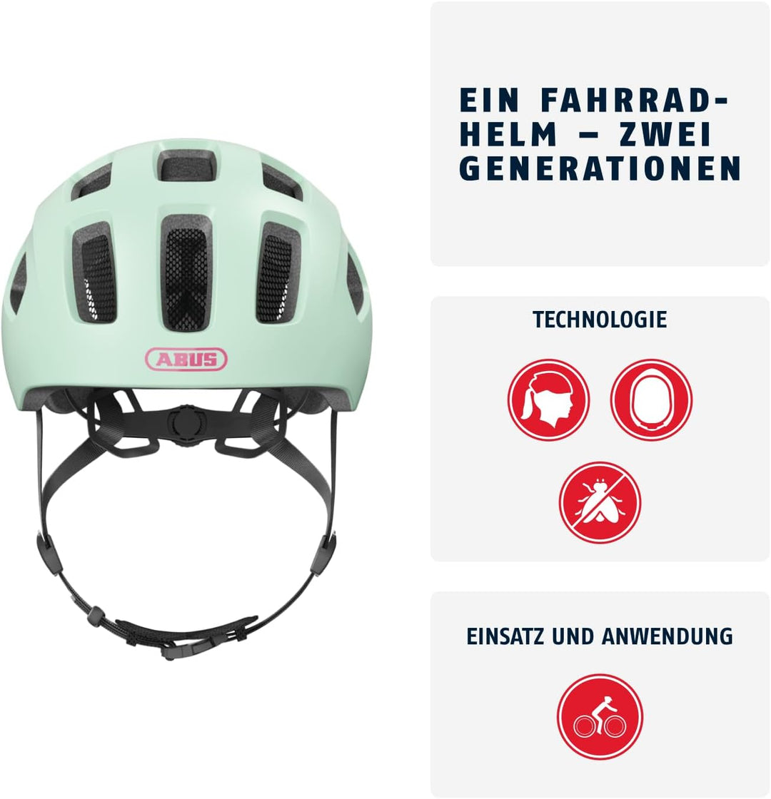 ABUS Fahrradhelm Youn-I 2.0 - mit Licht für Kinder, Jugendliche und junge Erwachsene - für Mädels un