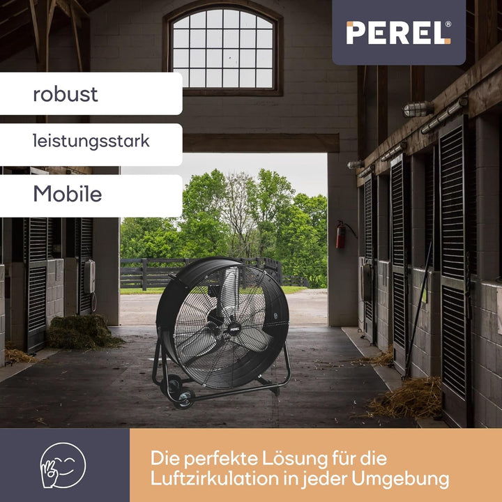 Perel TOOL173 Haushalts-Lamellenlüfter 330W Schwarz - Ventilatoren (Schwarz, 330 W, 220 - 240, 755 m