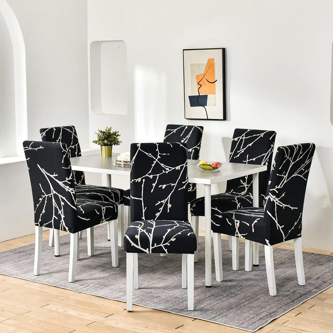 HZDHCLH Stuhlhussen 6er Set Stuhlbezüge Stretch abnehmbar, waschbar, Esszimmerstuhl-Schutzsitz für H