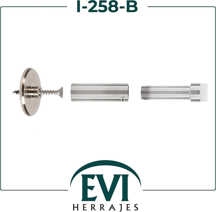 EVI Herrajes | Verstellbarer Wandpuffer von 88 bis 128 mm | Dual-Installation, Klebebasis oder Schra