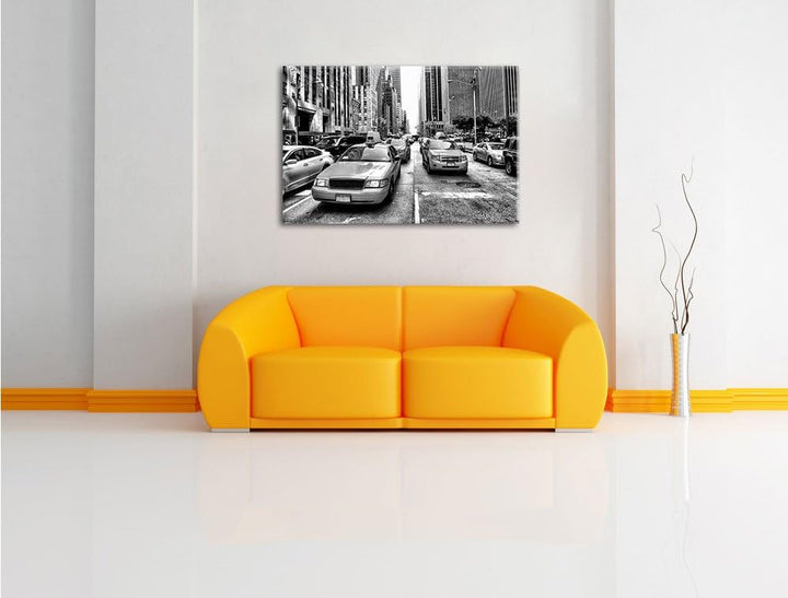 Pixxprint Monocrome, Cityverkehr New York, Format: 100x70 auf Leinwand, 100x70