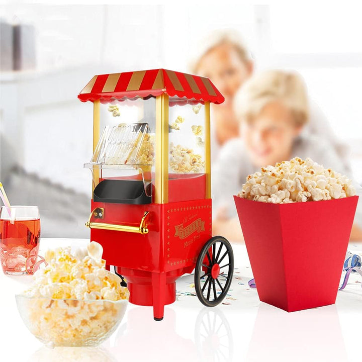 Popcornmaschine, Popcorn in 3 Minuten, kein Fett, Heissluft, ölfrei, 1200 W, ideal für Familie und A