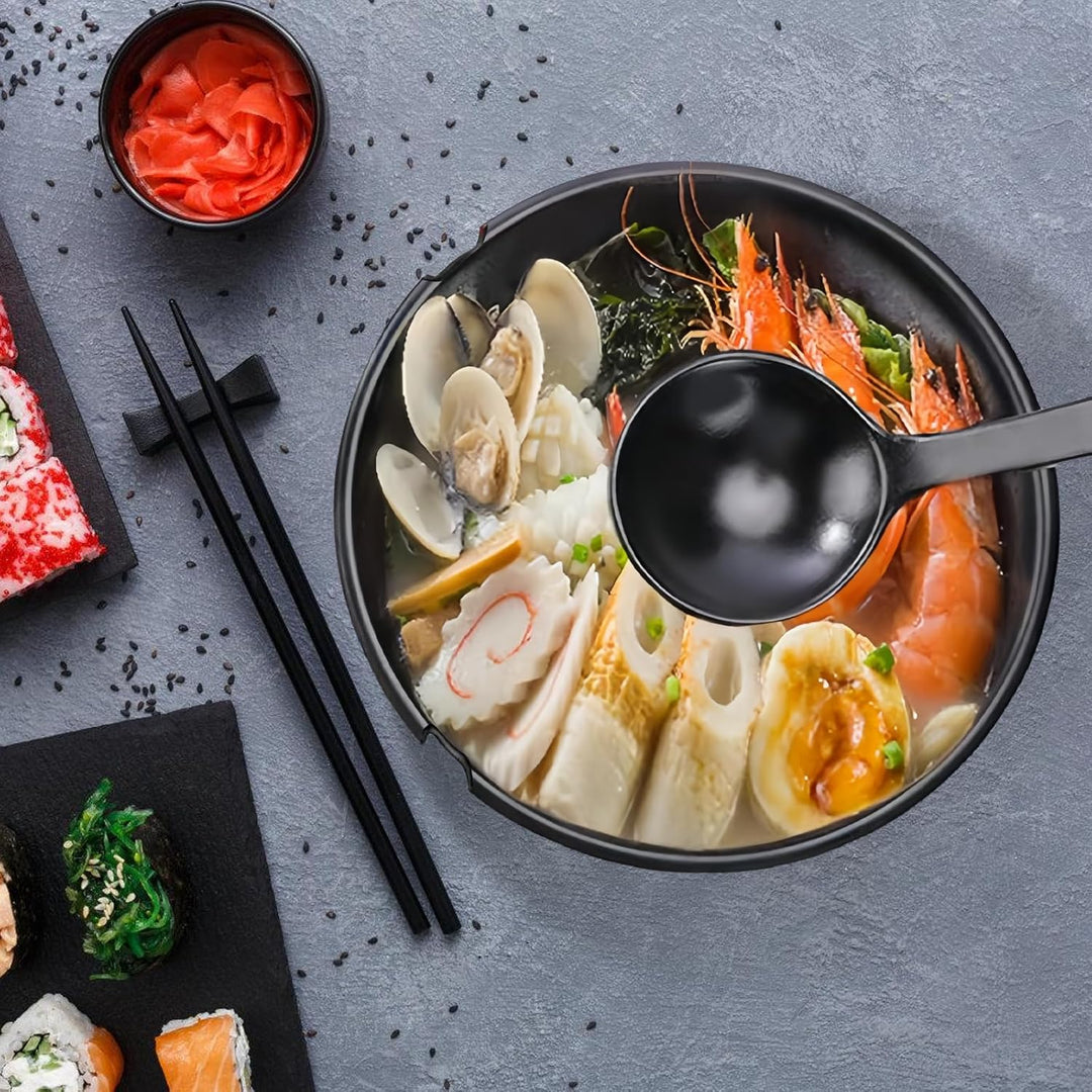 2er Ramen Bowl Set mit Stäbchen und Löffel - 1000ml Japanisches Geschirr für Suppe, Pho und Sushi -