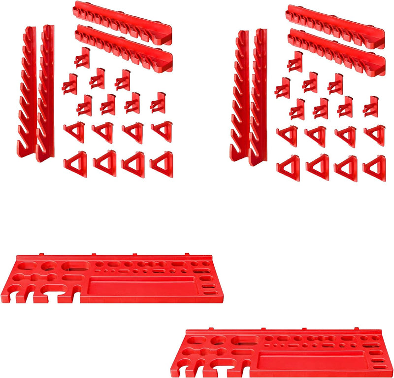 Lagersystem Werkstattregal | 117 x 78 cm | 23 stck. Box | Wandregal mit Werkzeughalterungen und Stap