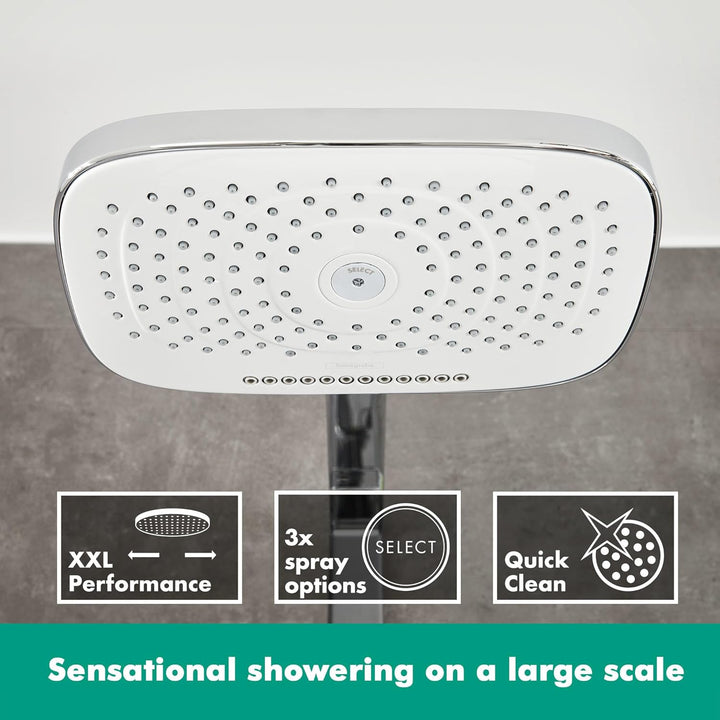 hansgrohe Duschsystem Raindance Select E 300 (Regendusche mit 4 Strahlarten, Duschkopf, Duschstange