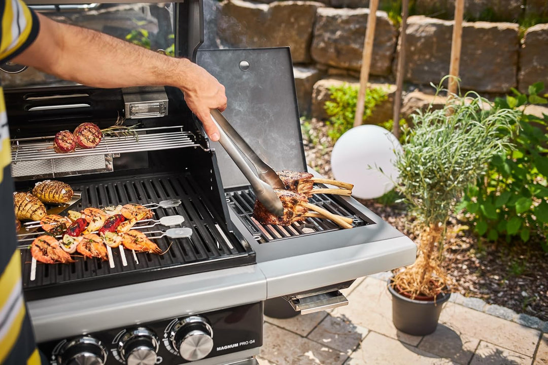 RÖSLE Barbecue-Grillzange, Hochwertige Grillzange mit patentiertem Verschlusssystem zum Grillen, Koc