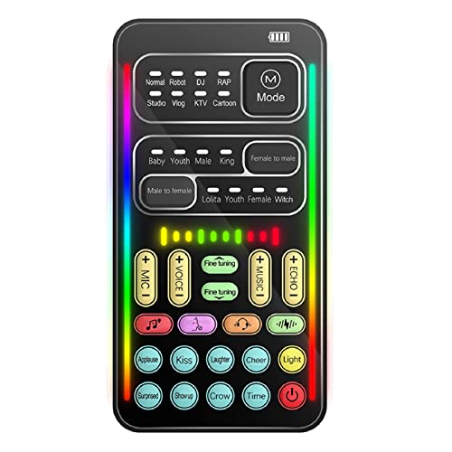 Tragbarer Sprachwechsler, Tragbarer Bluetooth-Sprachverzerrer mit 8 Soundeffekten, LED-Leuchten, Spr