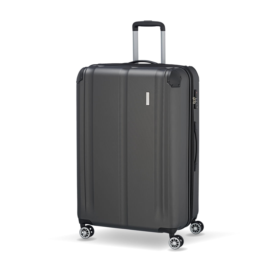 Travelite Hartschalenkoffer gross, erweiterbar, 4 Rollen, City, Trolley mit kratzfester Oberfläche,
