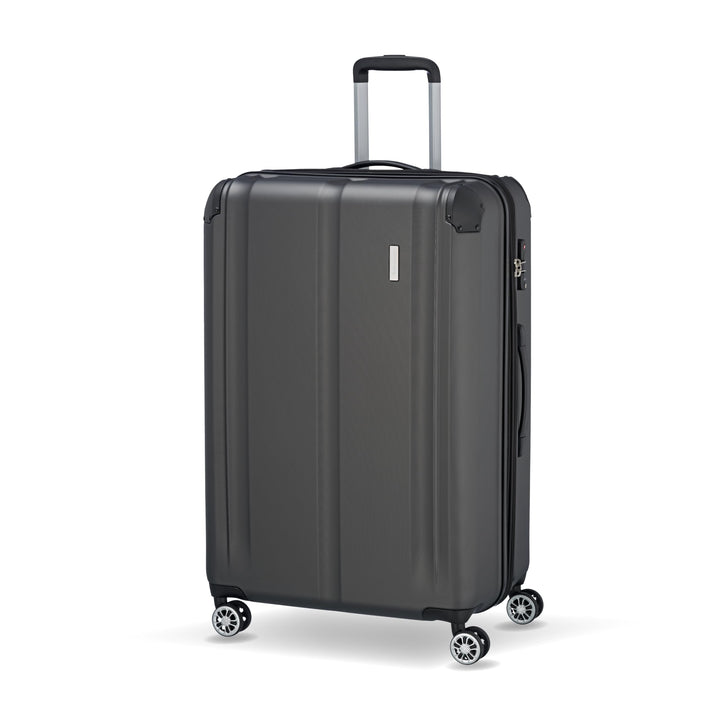 Travelite Hartschalenkoffer gross, erweiterbar, 4 Rollen, City, Trolley mit kratzfester Oberfläche,