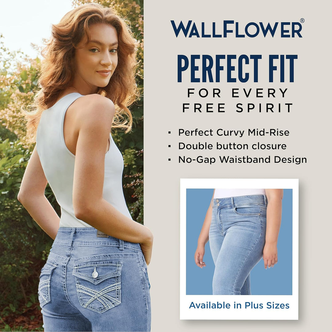 WallFlower Damen Instastretch Luscious Curvy Bootcut Jeans Standard 0 Andrea, 0 Andrea