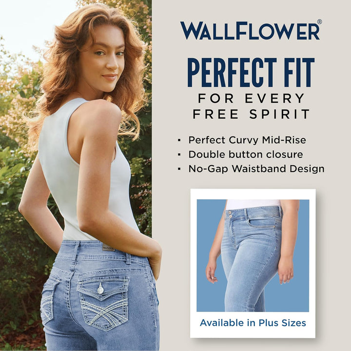 WallFlower Damen Instastretch Luscious Curvy Bootcut Jeans 1 Lang Magie, 1 Lang Magie