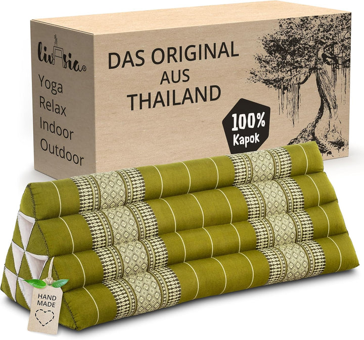 livasia Rückenstützkissen breit für Paare, Dreieckskissen für Garten und Balkon, Keilkissen mit Kapo