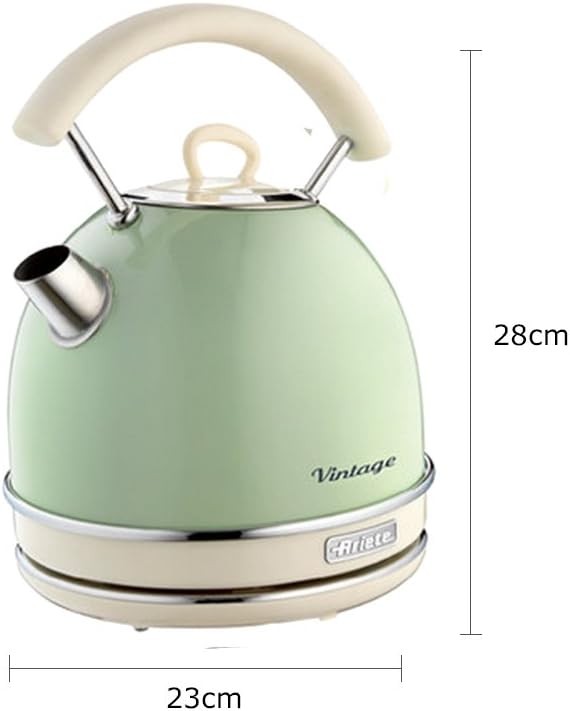 Ariete 2877 Vintage Wasserkocher, 2000 Watt, 1,7 Liter, beige/grün, Rostfreier Stahl, 1.7 liters & 1