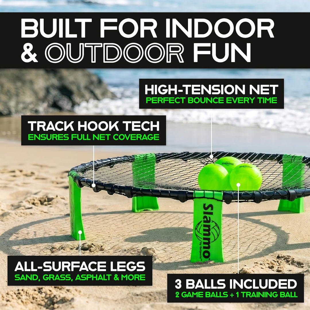 GoSports Slammo Spielset (3 Bälle, Tragetasche und Regeln), Grün