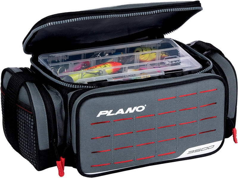 Plano Weekend Serie 3500 Softsider-Tackle-Tasche, Grauer Stoff, enthält 2 3500 Stowaway Storage Boxe