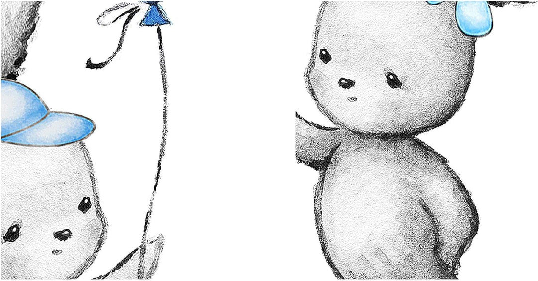 Runa Art Bilder Set 4 Teilig Kinderzimmer Tiere Wandbilder XXL Babyzimmer Spielzimmer 160 x 50 cm Bl