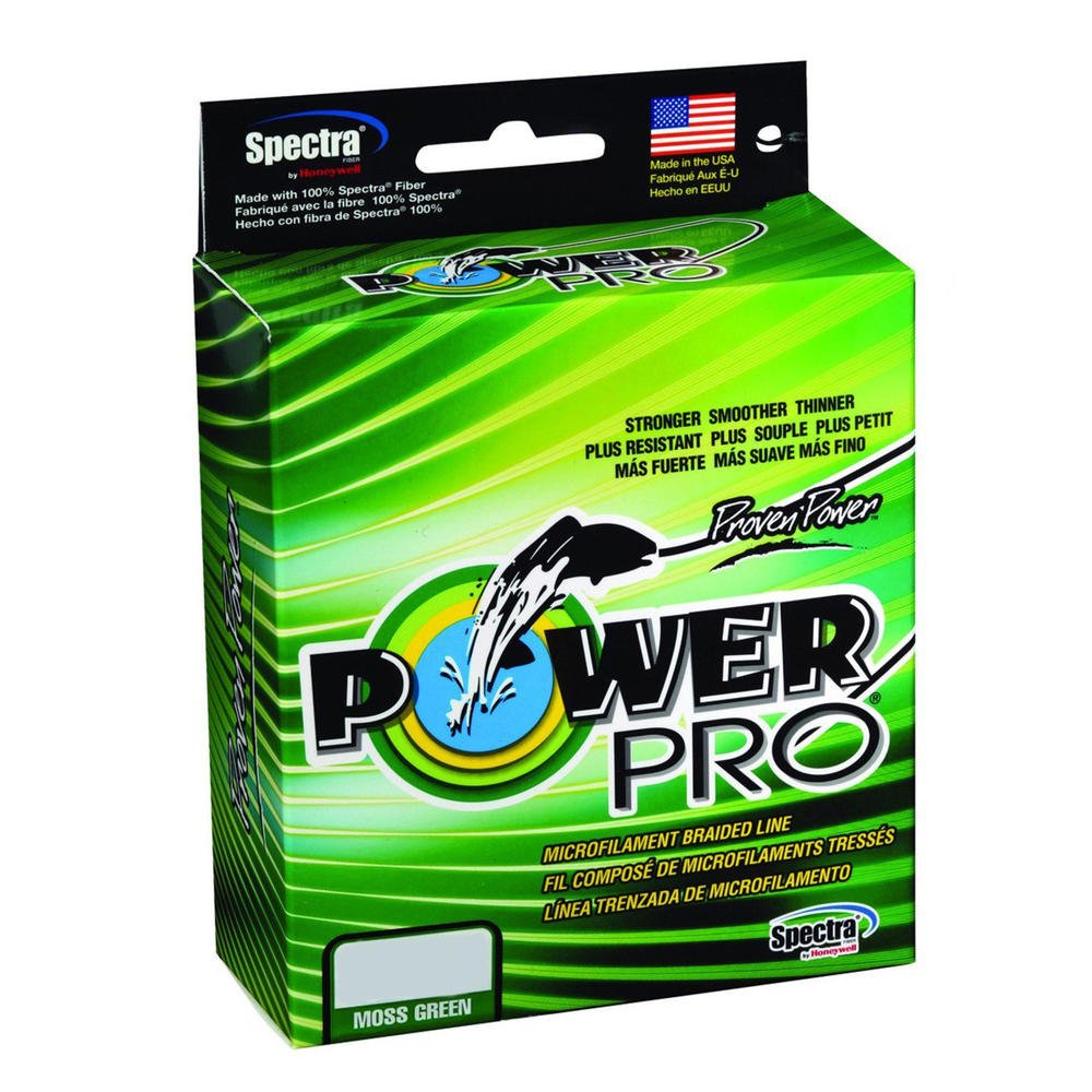 Power Pro Spectra Fiber Braided Fishing Line Moosgrün 300YD/10LB, Moosgrün 300YD/10LB