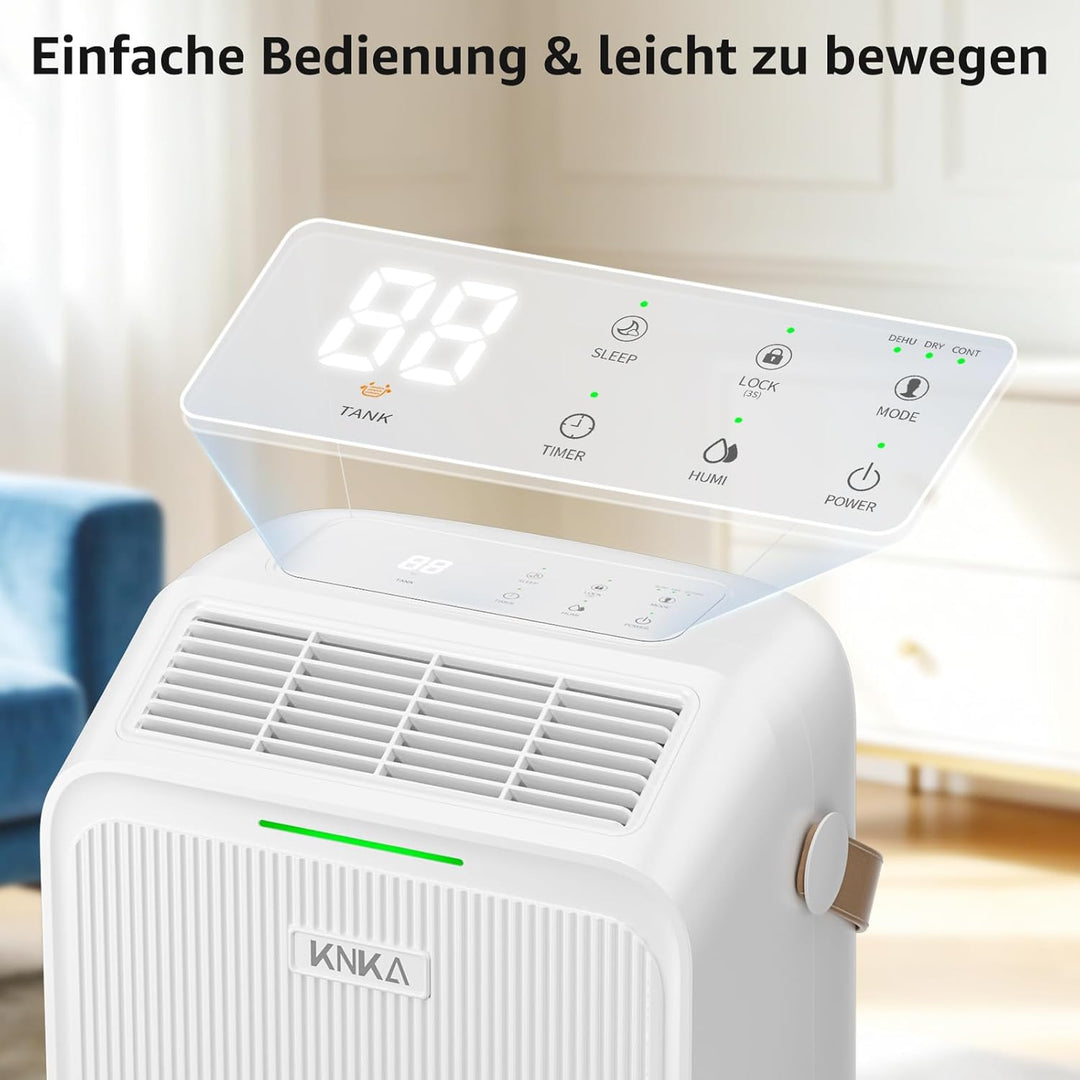 KNKA Luftentfeuchter, 16 L/T, Energiesparender Entfeuchter, Leiser Raumentfeuchter, 3,3 L Wassertank