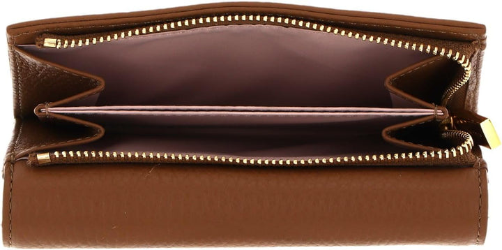 Coccinelle Leder Geldbörse Ida Flap Wallet Nocciola Hellbraun, Nocciola