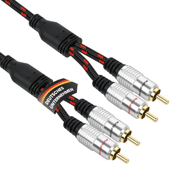 audio pirates Cinch Kabel 2x RCA Stecker auf 2x RCA Stecker, Audio-Kabel | Audiokabel mit Ummantelun