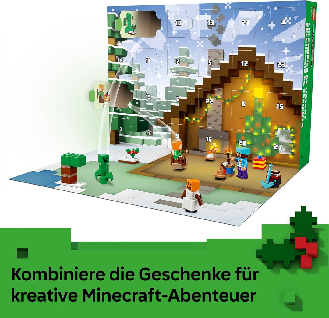LEGO Minecraft Advent Calendar 2025 for 7+ Year Old Boys & Girls - Christmas Countdown Toy with 24 S