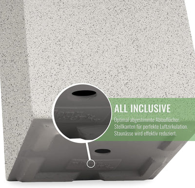 Pflanzwerk® Pflanzkübel Cube 23x23x23cm Granit Grau Frostbeständiger Blumenkübel* *UV-Schutz* *Quali