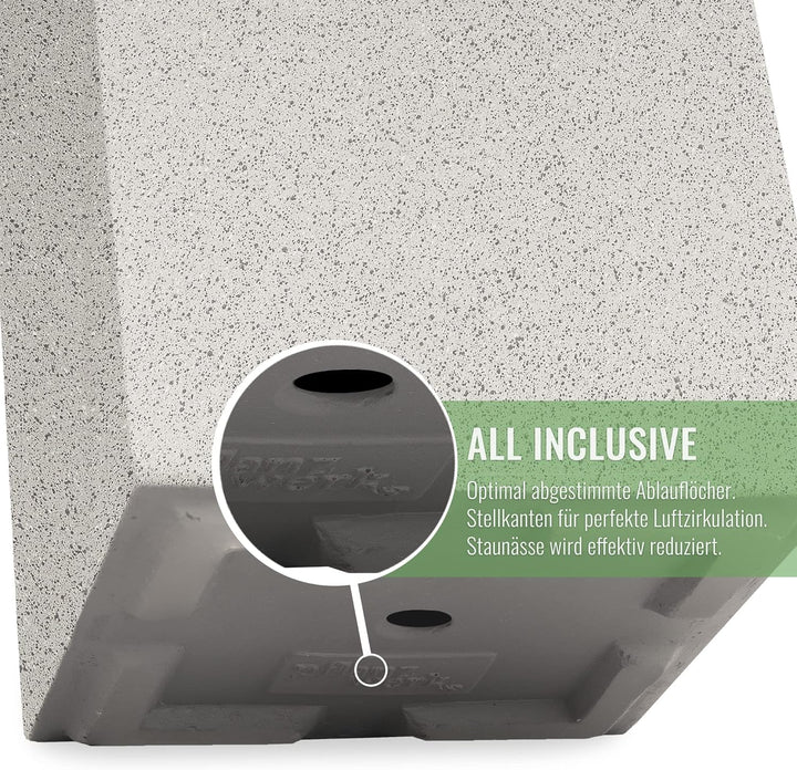 Pflanzwerk® Pflanzkübel TUB Granit Grau 45x100x45cm *Frostbeständiger Blumenkübel* *UV-Schutz* *Qual