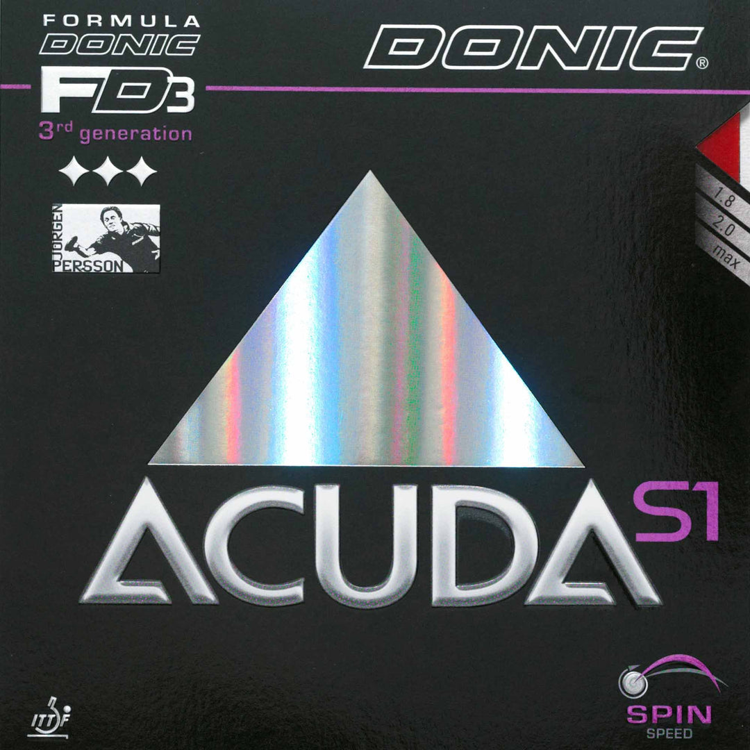 Donic Belag Acuda S1 Schwarz 2,3 mm, Schwarz 2,3 mm