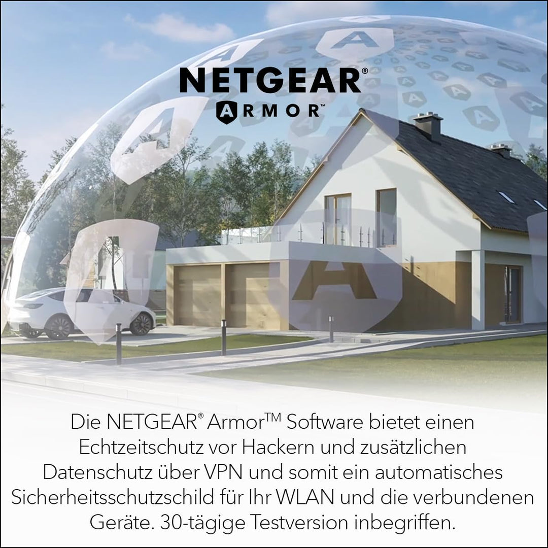 NETGEAR Orbi 870 Serie Tri-Band WiFi 7 Mesh-System (RBE873) – Router + 2 Satellit-Repeater, Sicherhe