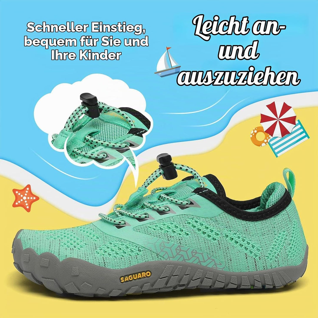 SAGUARO Kinder Barfussschuhe Schnell Trocknend Badeschuhe,24-36 EU 26 EU Grün, 26 EU Grün