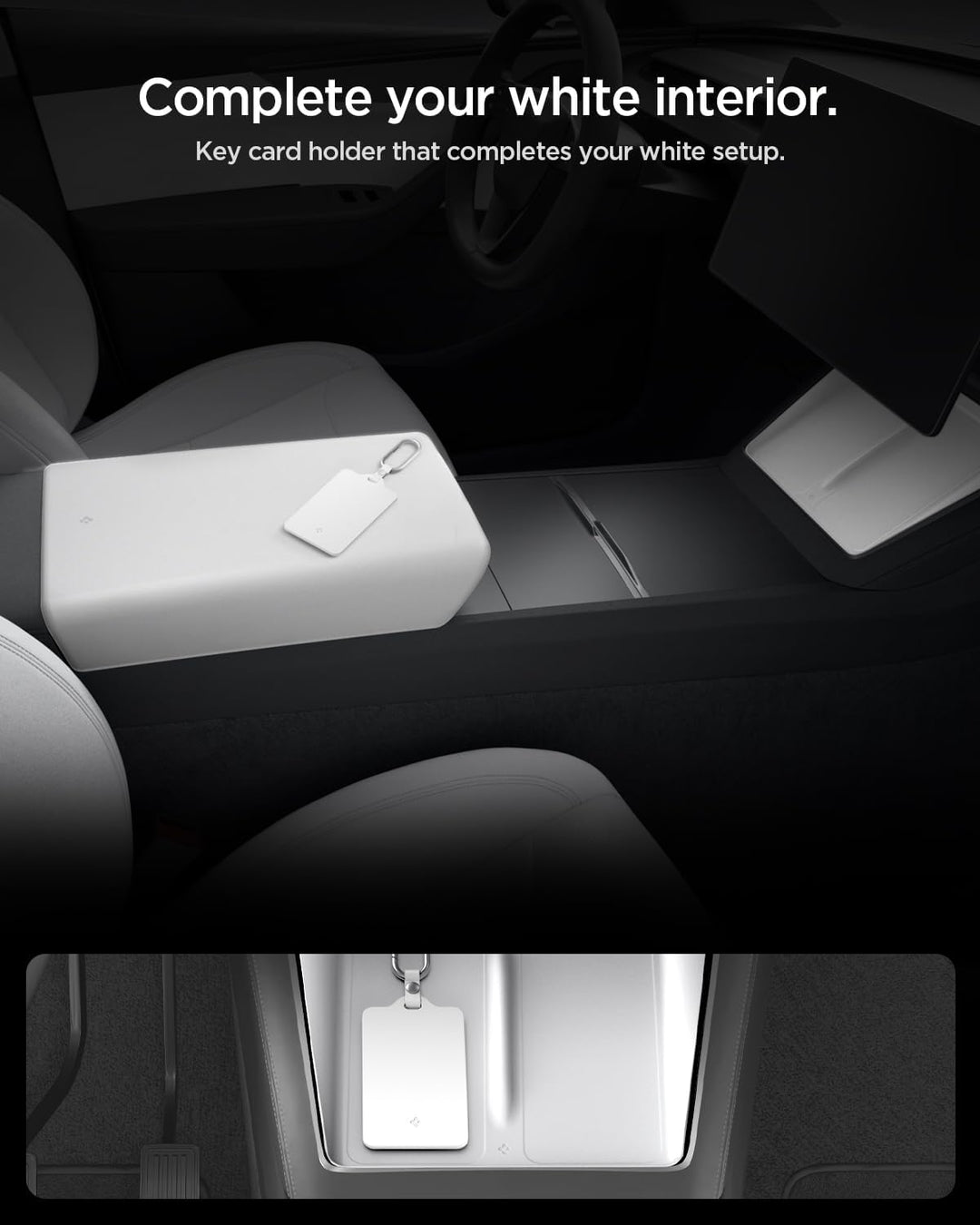 Spigen Schlüsselkartenhalter [1 Stück] für Tesla Model Y (~2026 Juniper) Model 3 (~Highland 2026) Mo