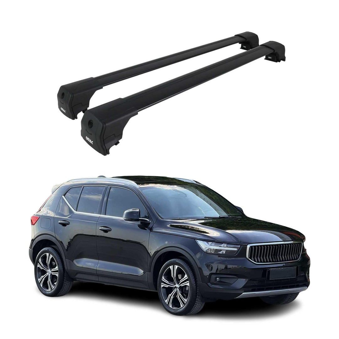 OMAC Dachträger Gepäckträger kompatibel mit Volvo Xc40 2018-2024 TÜV ABE Grundträger Alu Schwarz XC4
