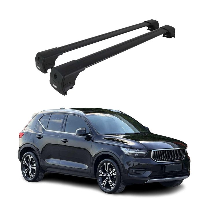 OMAC Dachträger Gepäckträger kompatibel mit Volvo Xc40 2018-2024 TÜV ABE Grundträger Alu Schwarz XC4