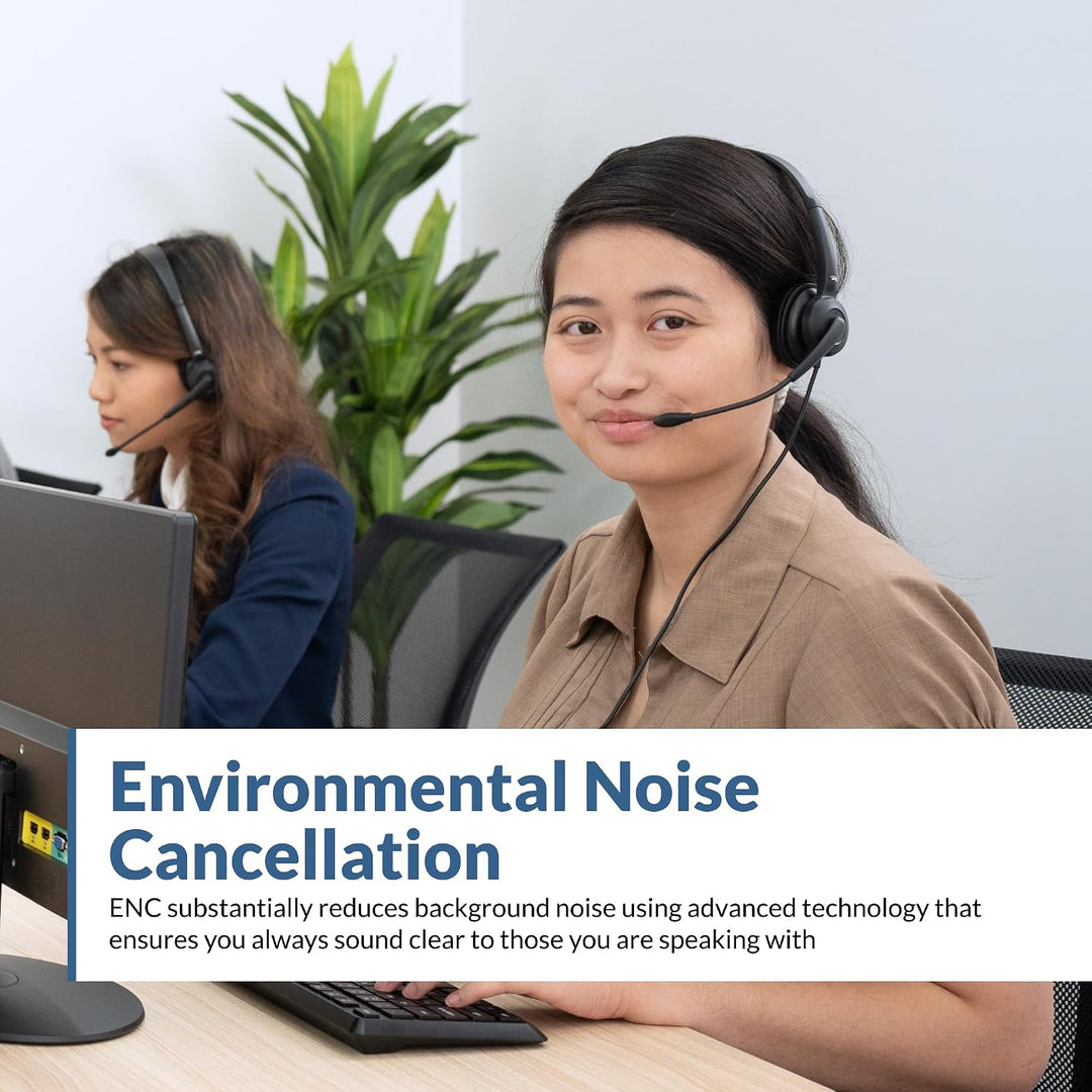 Cyber Acoustics AC-104ENC Mono-USB-Headset mit ENC, Inline-Steuerung | Ideal für Call Center und Rem