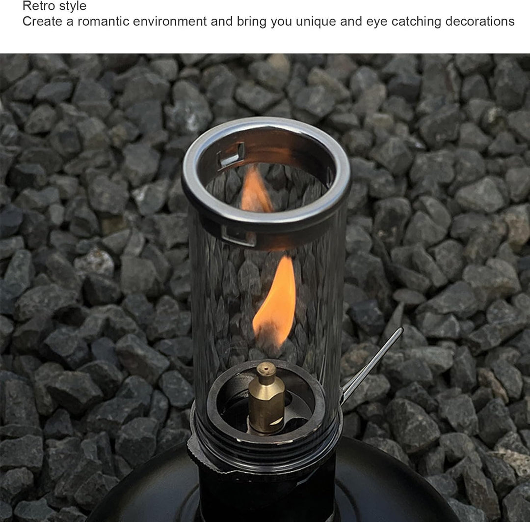 SIXRUN Tragbare Camping-Gaslaterne aus Aluminiumlegierung, Leichte Vintage-Kerzenlampe für Rucksackr