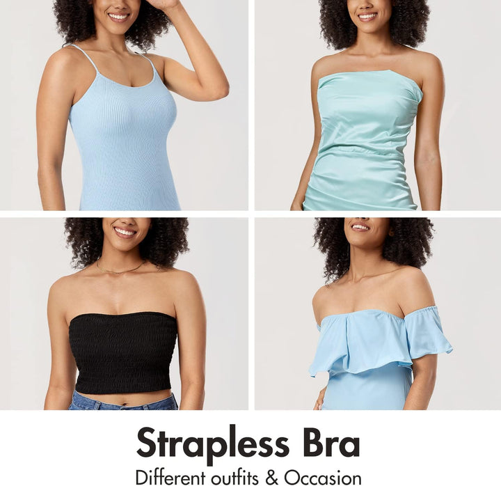 DELIMIRA Damen Minimizer Trägerloser BH mit Bügel Grosse Grössen Dirndl Bandeau BH ohne Polster 70B