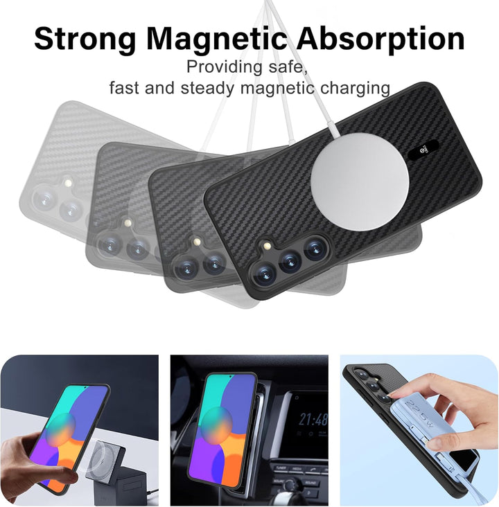 ONES Magnetisch für Samsung Galaxy S25 Ultradünne Hülle, Kompatibel mit MagSafe, Fallschutz in Milit