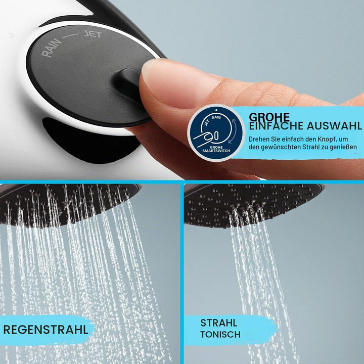 GROHE Vitalio 110, Duschset, 14l pro Min (Duschstangenset mit: Duschkopf 2 Strahlarten, 1,75m Schlau