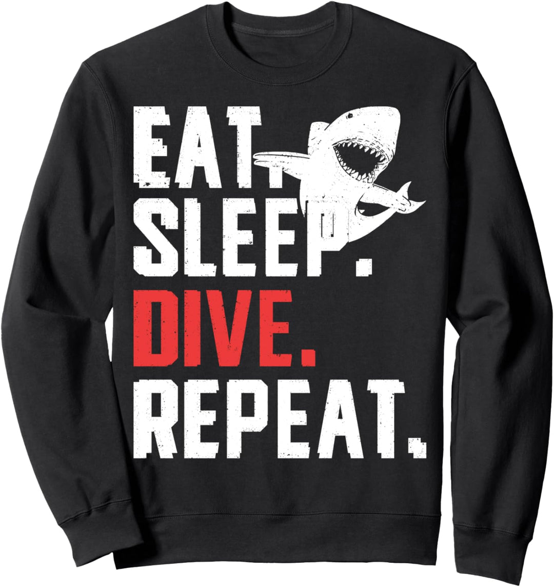 EAT SLEEP DIVE REPEAT Apnoe Ozean Tauchen Taucher Sweatshirt