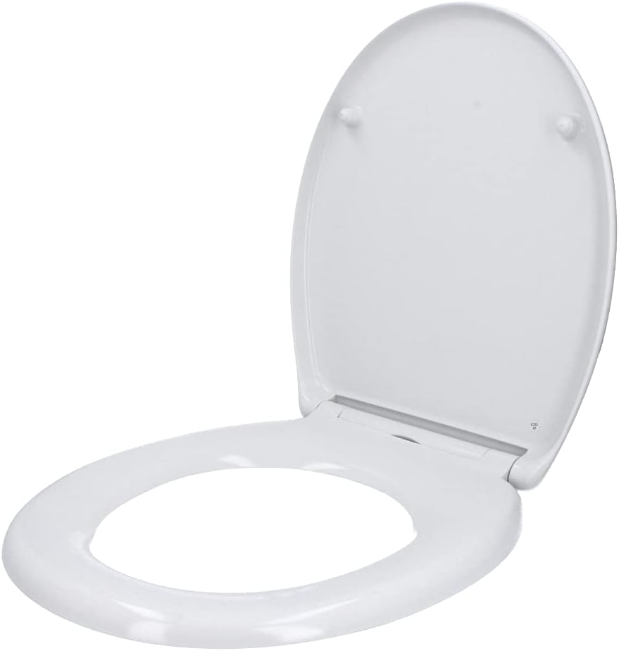 Hydroland Absenkbarer Toilettendeckel Antibakteriell Oval Weiss | WC Sitz mit Absenkautomatik Soft C