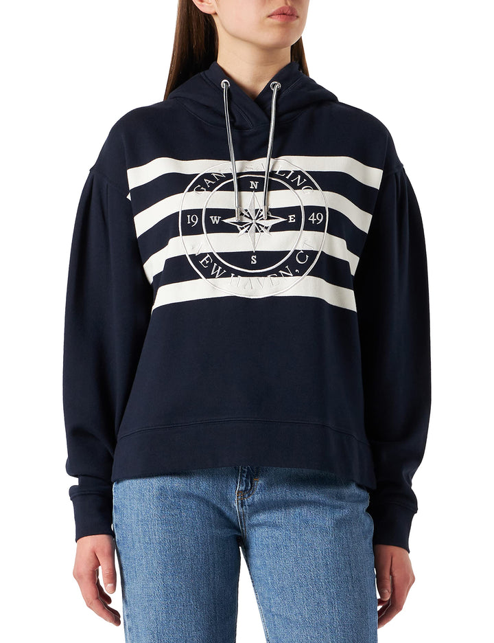GANT Damen Kapuzenpullover S Evening Blue, S Evening Blue