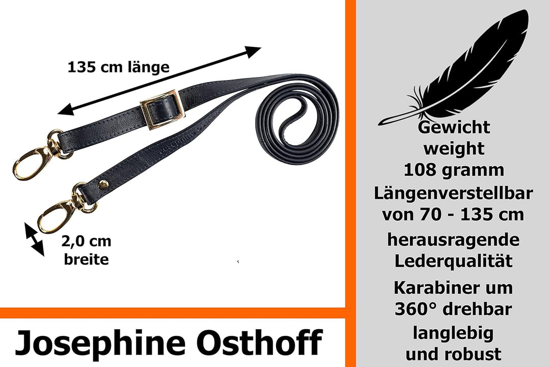 Josephine Osthoff - SCHULTERRIEMEN Echtleder Ersatzriemen Gurt Crossbody Strap Ersatz 135 cm Länge 2